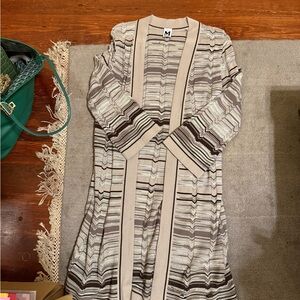 Long mint green & gray M Missoni cardigan. Size 12